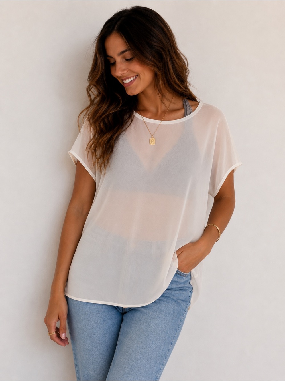 Worthington Cream  Blouse Size XL